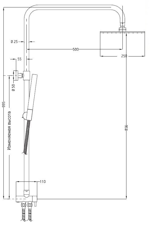 Душевая система Esko ST950SQ