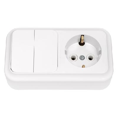 Блок 2 кл 1 гн с з/к белый накл/у Bylectrica