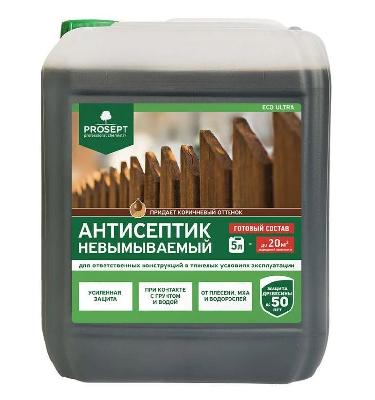 Антисептик  ECO ULTRA  невымываемый коричневый, гот. состав, 5л PROSEPT