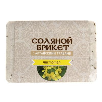 Брикет соляной для бани и сауны 1350г с травами Чистотел Соляная баня
