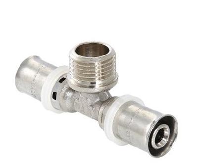 Пресс тройник с переходом на нар.резьбу TM26*3/4"*26