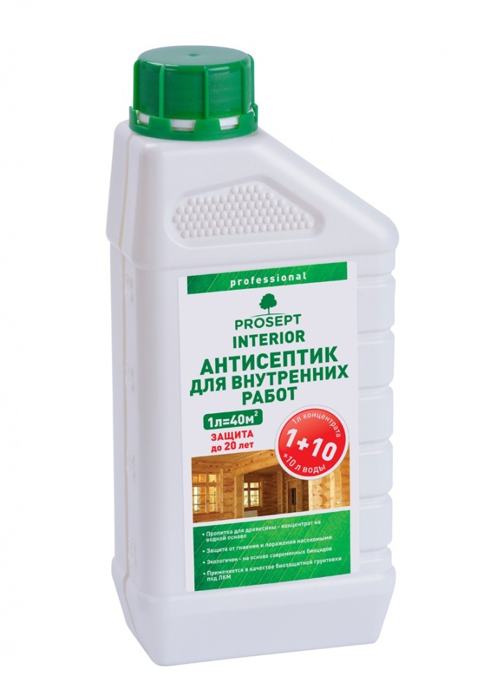 Антисептик  INTERIOR  для внутренних работ  1:10, 1л PROSEPT