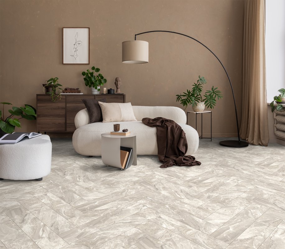 Линолеум Полукоммерческий Ideal 4,0 м (толщина 3,1 мм, защ.слой 0,40 мм) Glory KERAMA 1 
