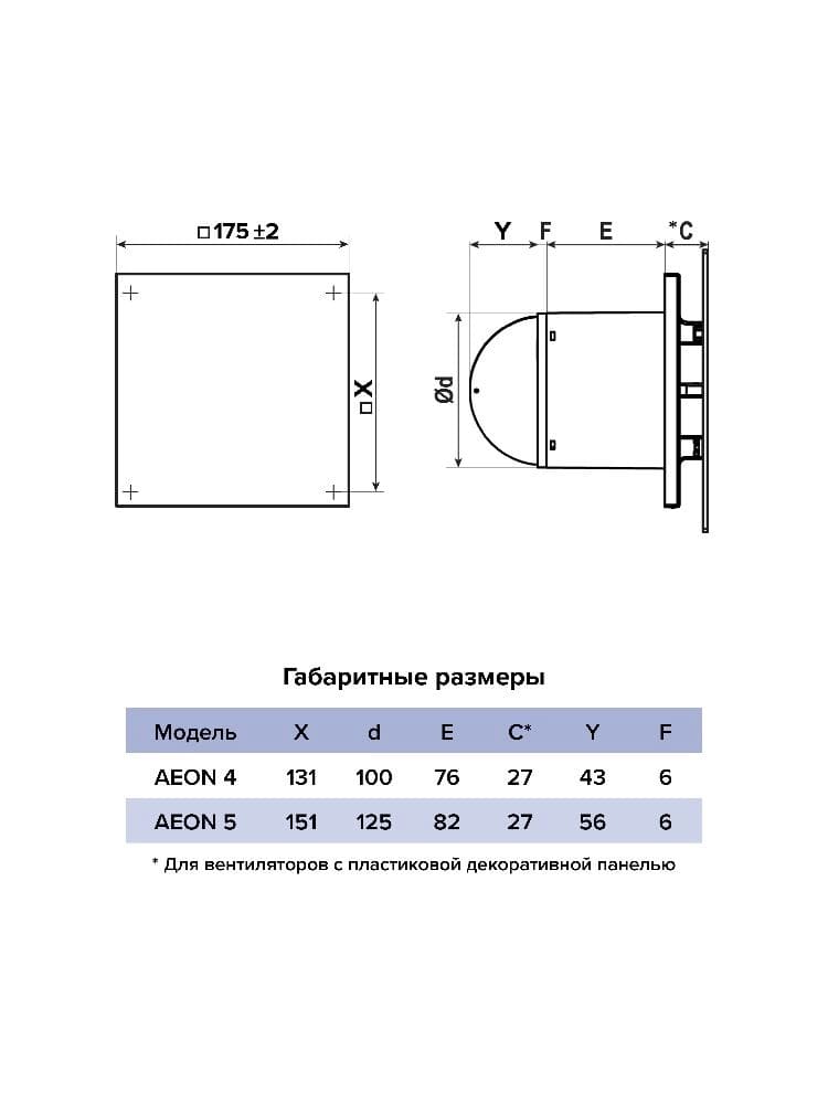 Панель декоративная AEON D100/125 175х175 пластик Matt white DICITI