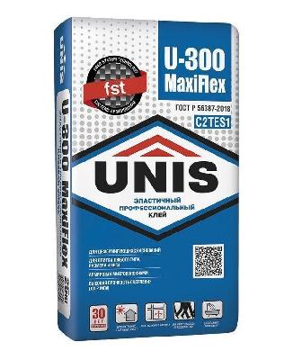 Клей для плитки U-300 MaxiFlex 25кг, C2 TE S1, Unis