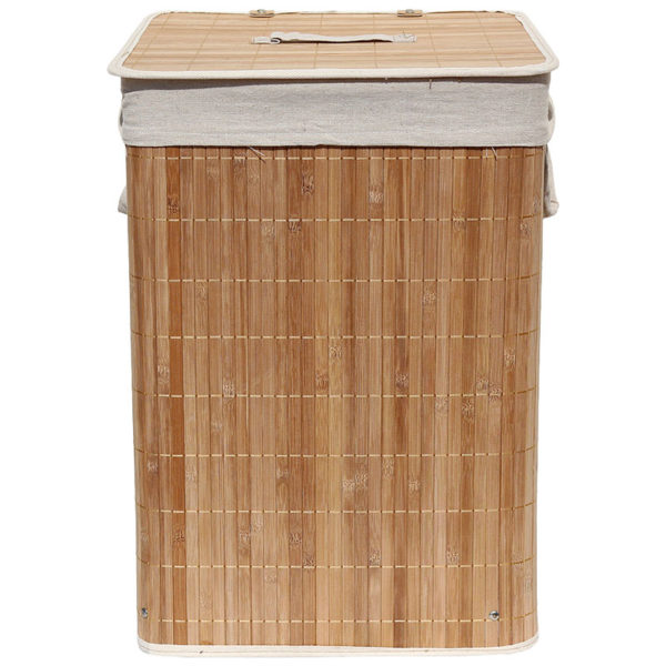 Корзина для белья Рыжий кот BLB-08-D 35*35*50 см складная квадратная светл.бамбук   312139