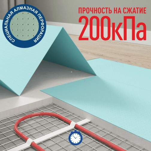 Подложка гармошка для теплых полов XPS под плитку SPC и LVT 1,5 мм (10,5 м2/уп) SOLID