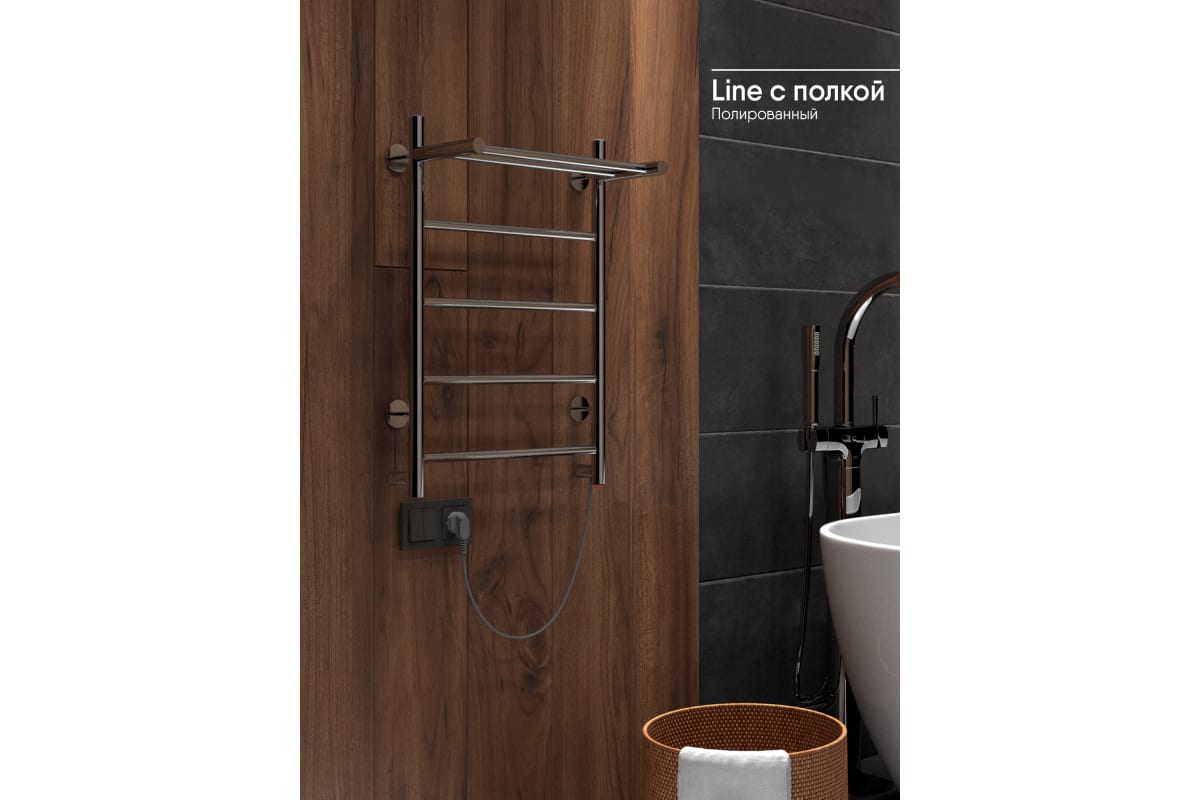 Полотенцесушитель электр. хром, Line 600*400, INDIGO