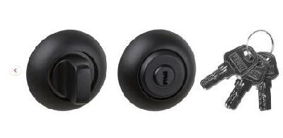 Накладка с фиксатором круглая черный РЕНЦ INBK-K 08 Black с ключом
