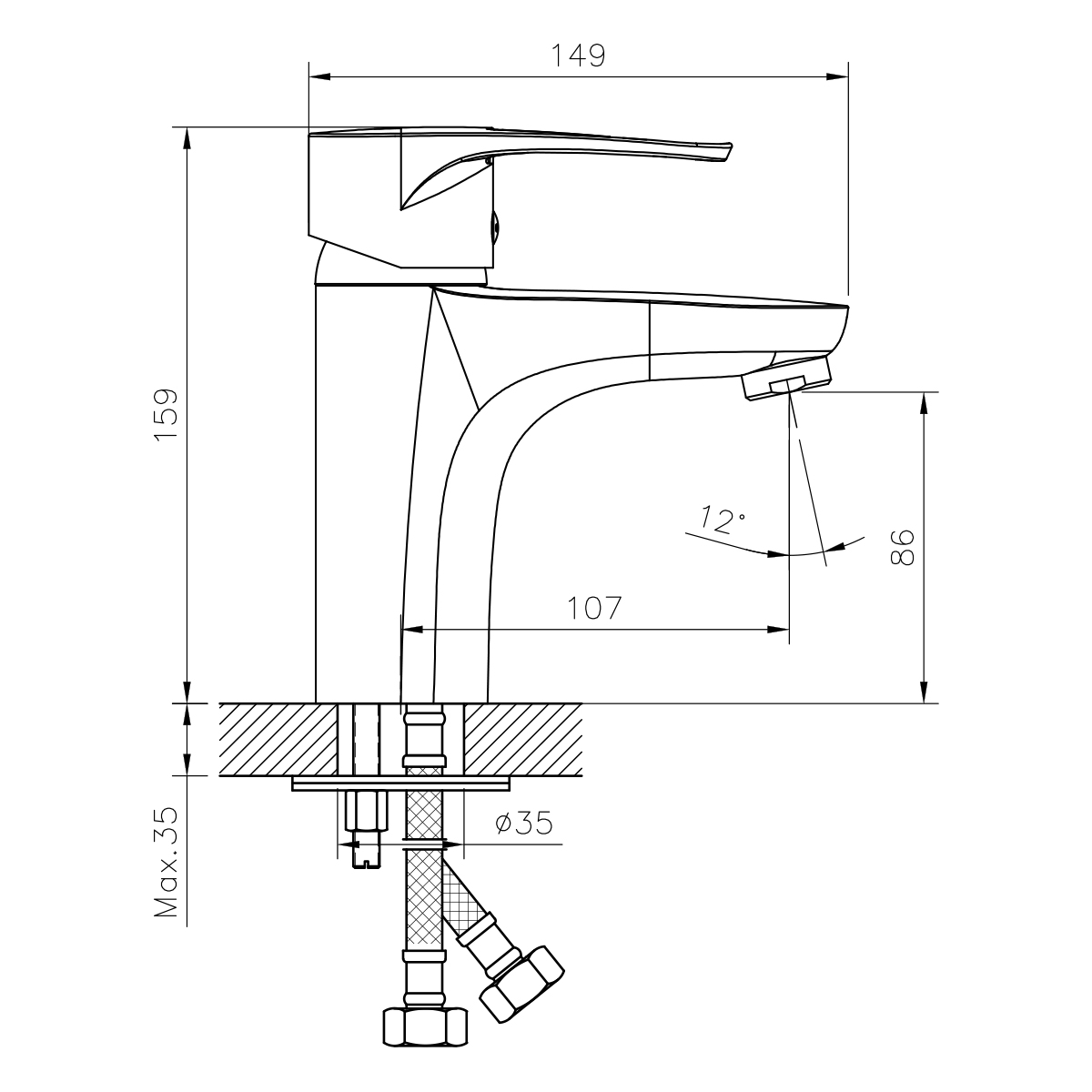 Смеситель для умывальника однорычажный Decoroom DR70011 хром