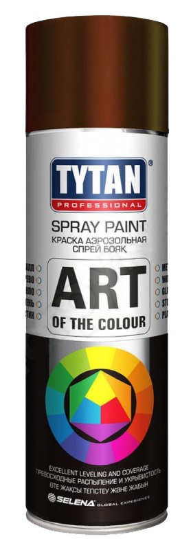 Аэрозольная краска универсальная Art of the colour коричневая RAL8017 400мл Tytan