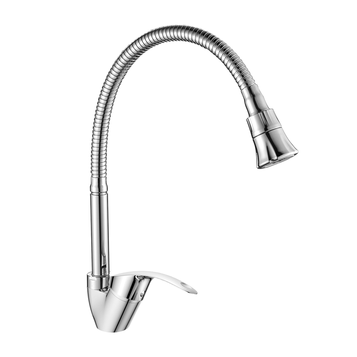 Смеситель для кухни однорычажный Decoroom DR71022 с гибким гусаком хром