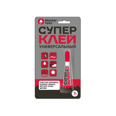 Клей цианокрилатный универсальный 3 гр прозрачный MasterTeks