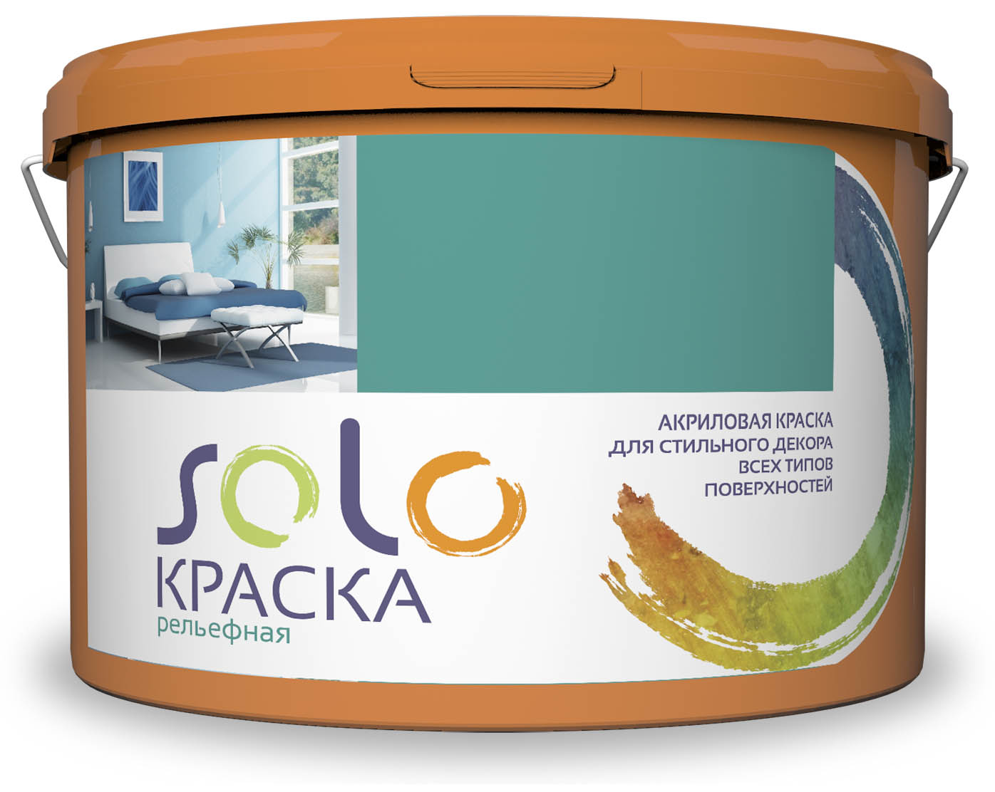 Краска рельефная SOLO мрамор 8 кг Капитель