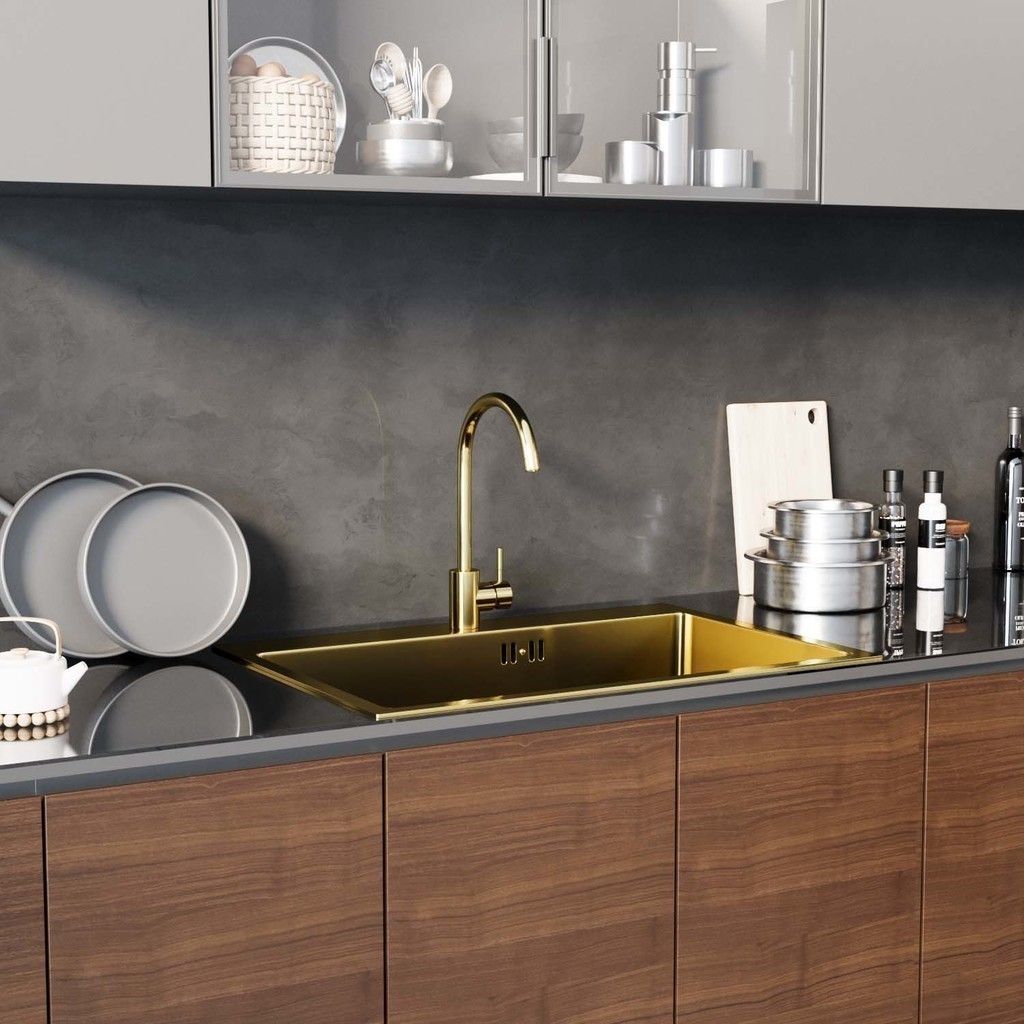 Смеситель для кухни однорычажный Mixline MLSS-0303G золото