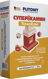 Клей для облицовки печей и каминов СуперКамин ТермоКлей 5кг Plitonit