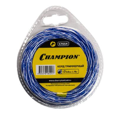 Леска для триммера 2мм*15м витой квадрат Champion