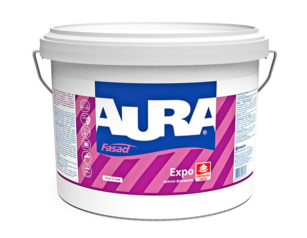 Краска фасадная матовая AURA Expo TR 9л