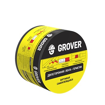 Лента-герметик битумная двухсторонняя черная 3м*7,5см GROVER