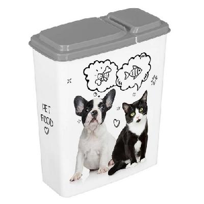 Контейнер для корма Бытпласт Lucky Pet 2,3л с декором серый 434211411