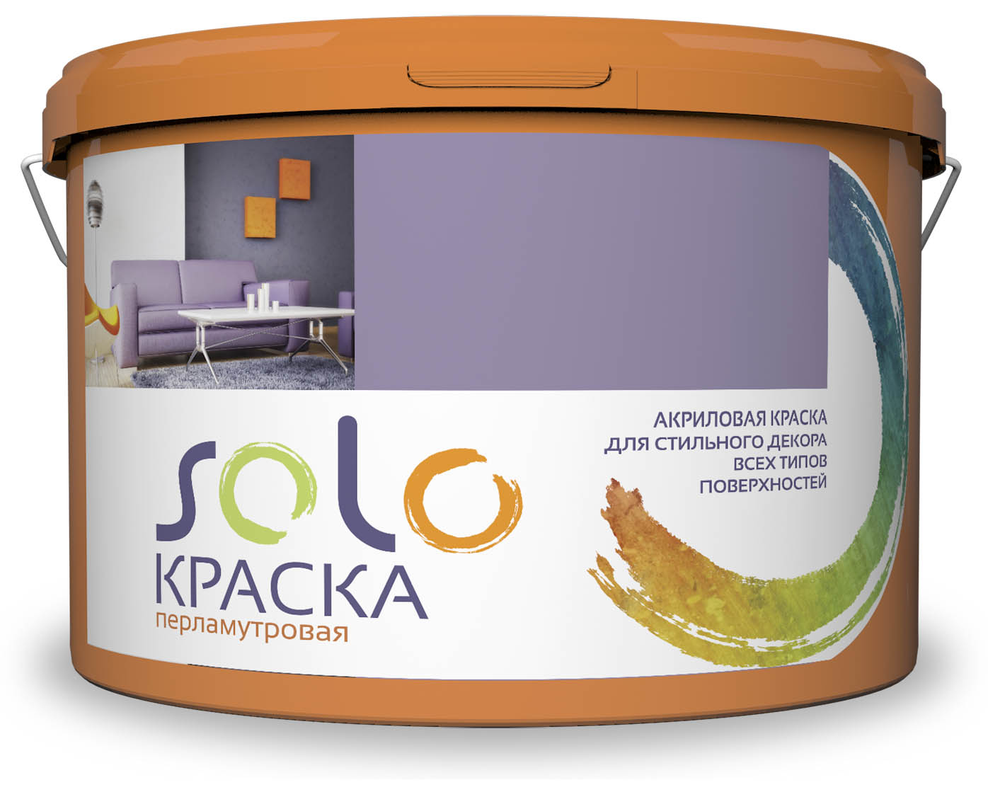 Краска перламутровая серебристая 1 кг SOLO Капитель