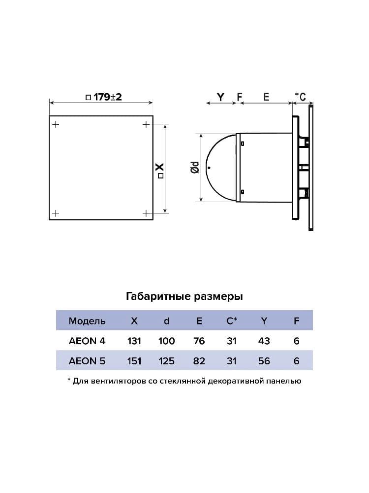 Панель декоративная AEON D100/125 179х179 стекло Lacobel white soft DICITI