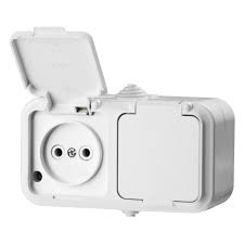 Розетка 2гн БЕЛЫЙ накл/у с/з 16А IP44 с крышкой Bylectrica