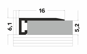 Микроплинтус Алюминий 6,1*16*2700 мм (01.15 Черный антиплинтус)