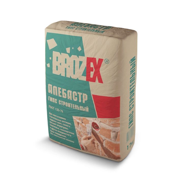 Гипс строительный (Алебастр) Г-5, 17кг, Brozex