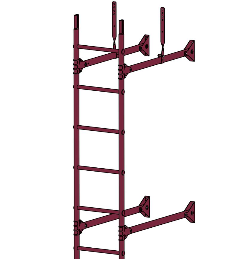 Лестница стеновая Prestige оцинк сталь 400*1800мм RAL 3005