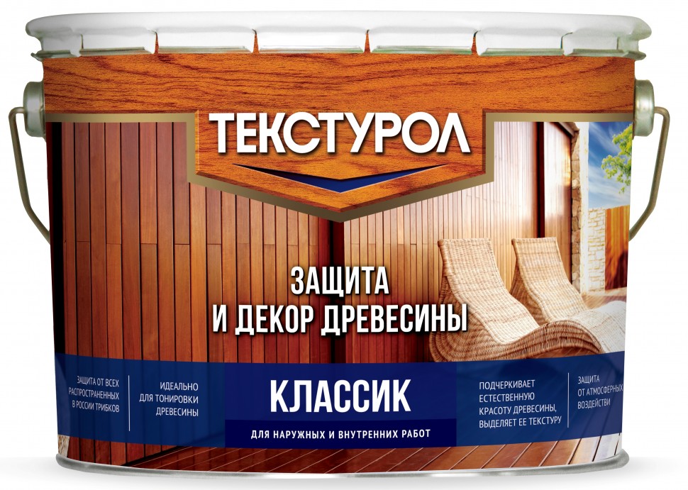 Деревозащитное средство Текстурол классик Гварнери Орех 1л Лакра