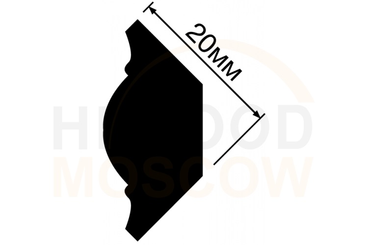 Плинтус потолочный HiWood CI20V1 2м дюрополимер