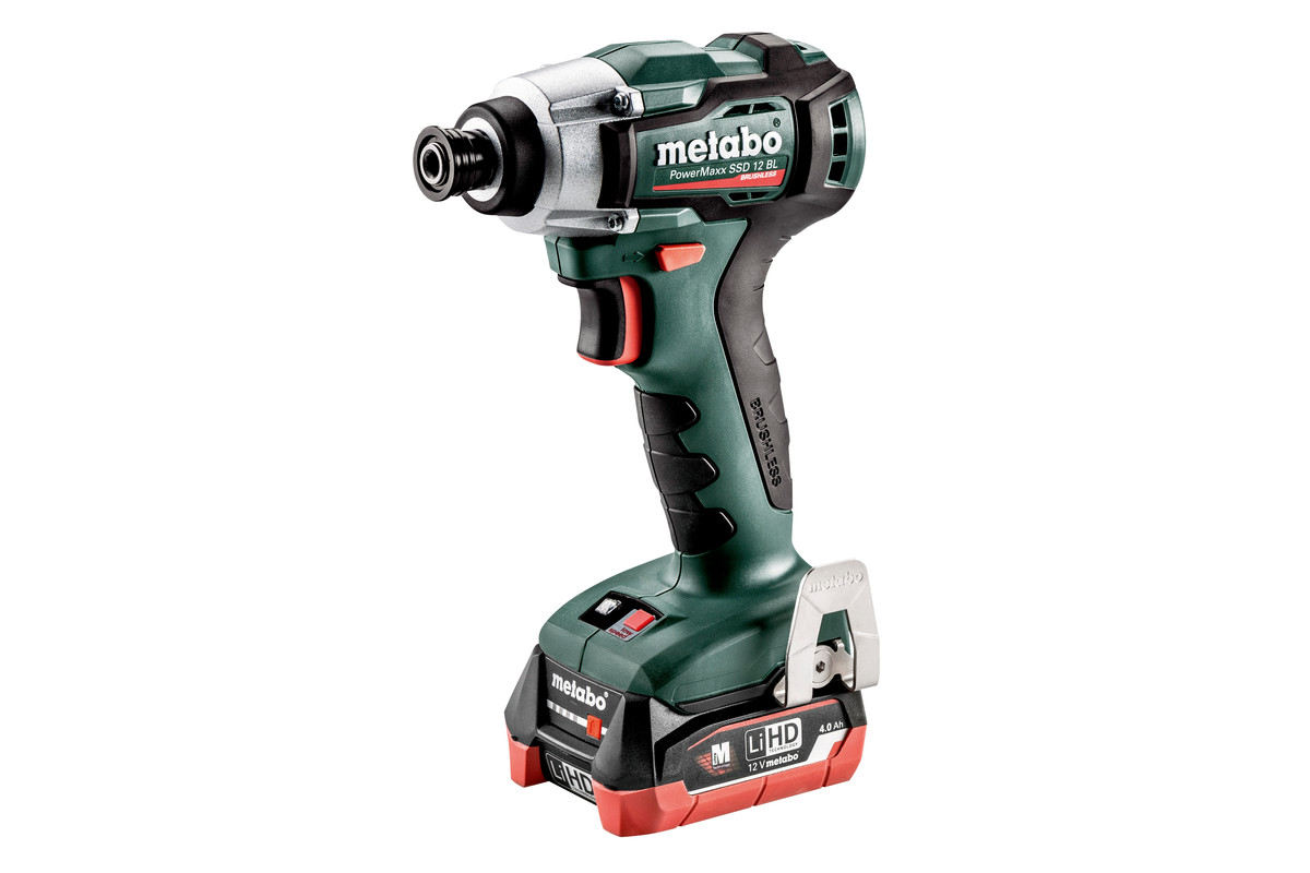 Гайковерт METABO PowerMaxx SSD 12, Ударный, АКБ 12V, 2А*ч, 2 шт., 2 500 Об/мин, Патрон 1/4, Крут/м 115 Н*м, 601114500