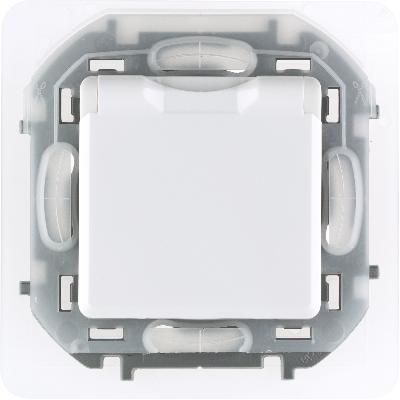 Розетка 1гн БЕЛЫЙ встр/у с/з 16А IP44 со шторками и крышкой INSPIRIA Legrand механизм