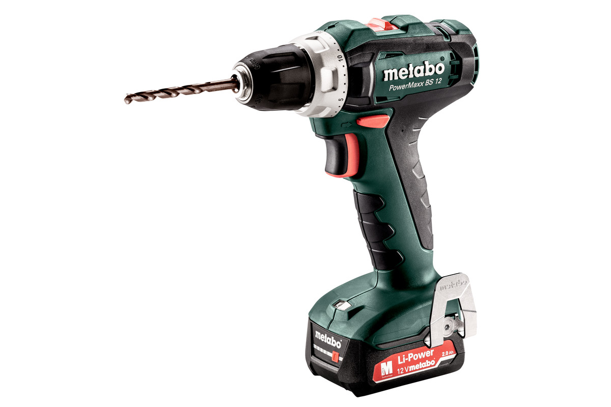 Шуруповерт METABO PowerMaxx BS 12, Безударный, АКБ, Li-Ion 12V, 2А*ч, 2 шт., 1 400 Об/мин, Патрон 1,0-10мм, Крут/м 40Н*м, 601036500