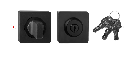 Накладка с фиксатором квадратная черный РЕНЦ INBK-K 02 Black с ключом