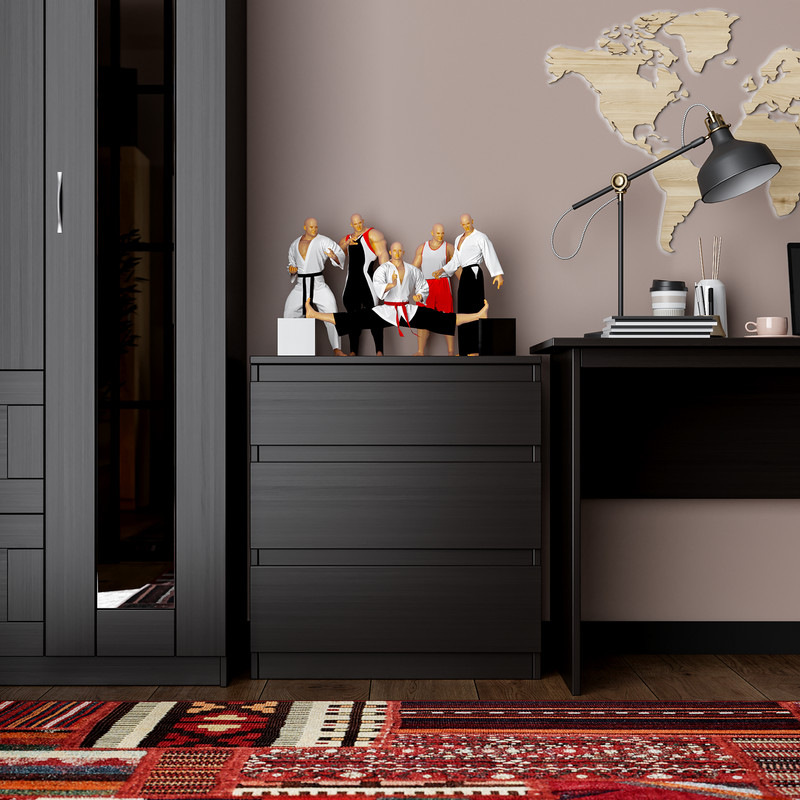 Комод Кастор 650*396*716 3 ящика дуб венге