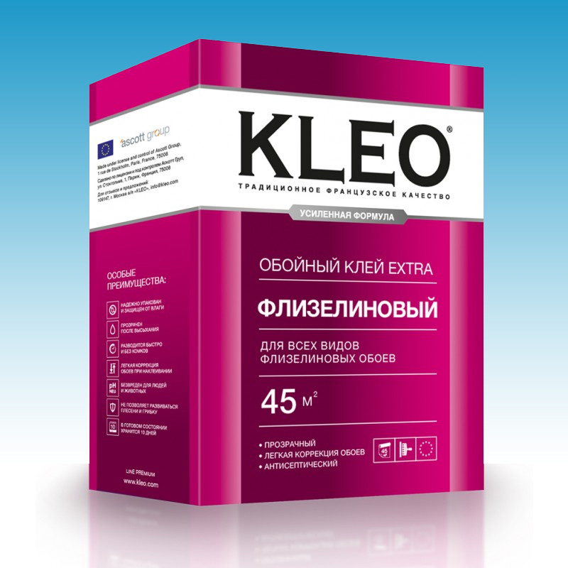 Клей EXTRA 45 для флизел. обоев, сыпучий KLEO