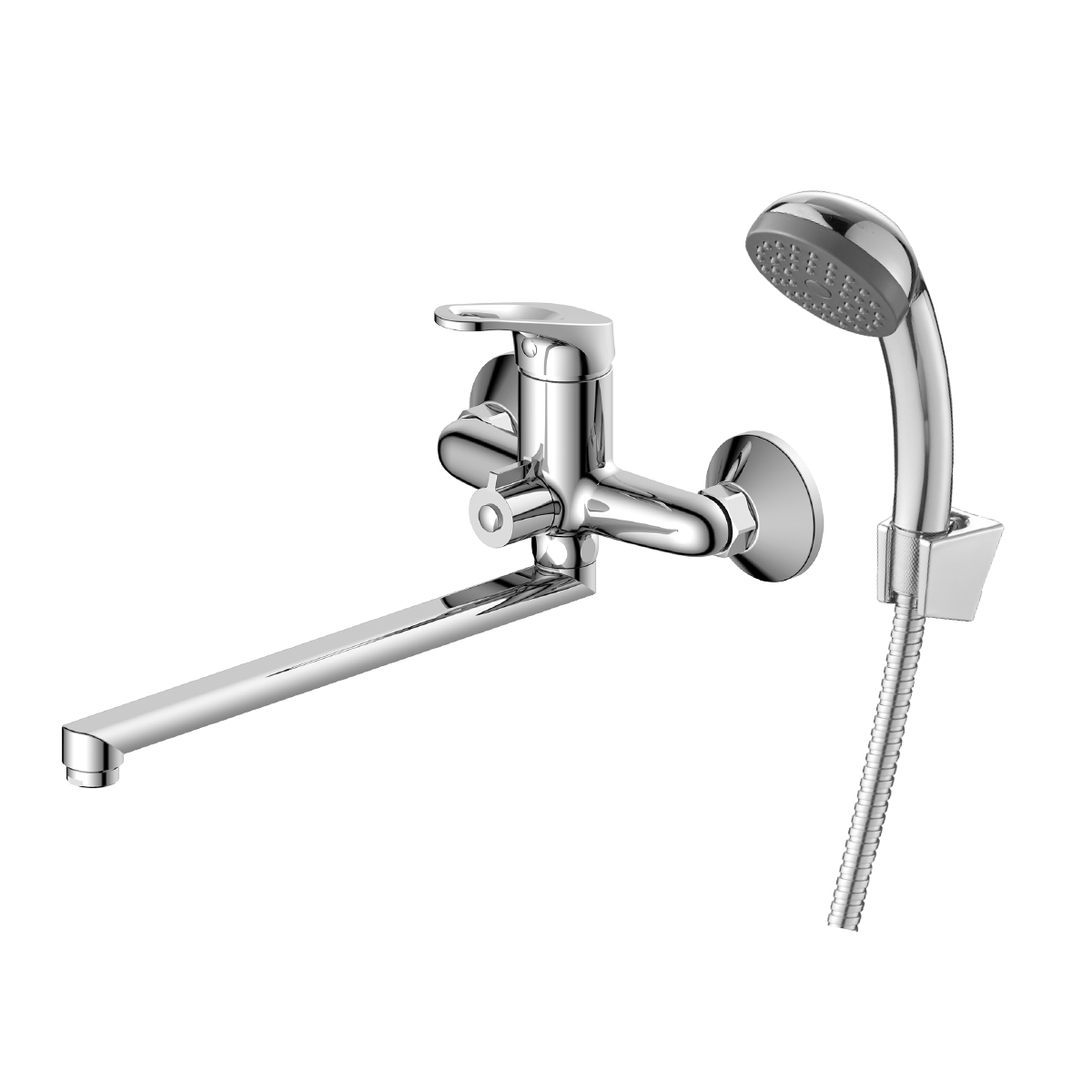 Смеситель для ванны однорычажный Decoroom DR21043 длинный излив хром
