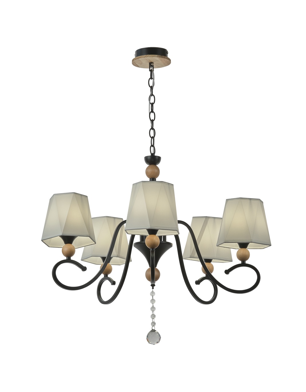 Светильник Мелодия света PL6238-5 BK+Wood (E27, 40W)