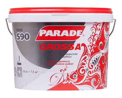 Декор. покрытие с эф. крупной шубы DECO Grossa S90 Белый 4кг PARADE