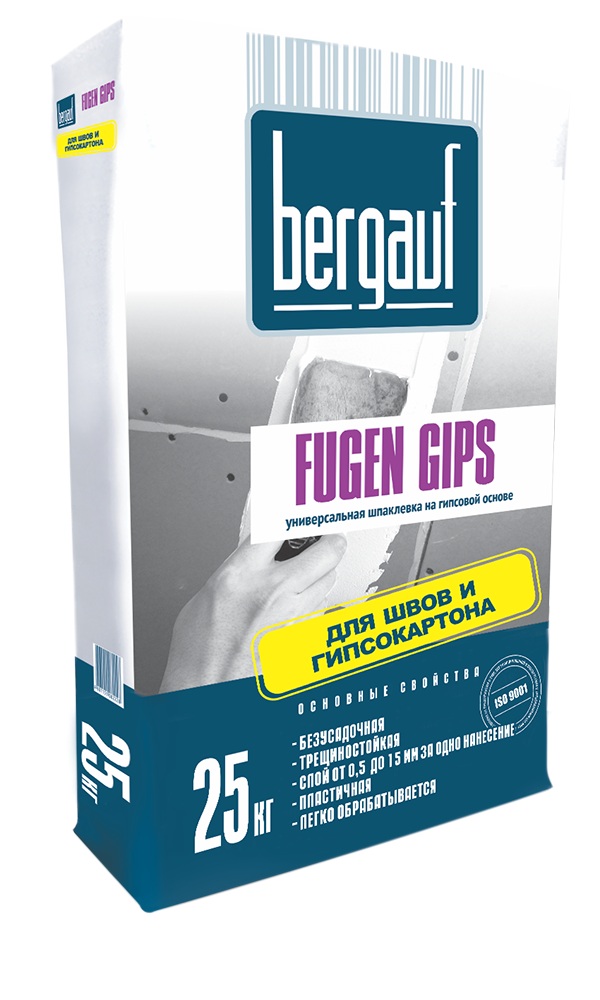 Шпатлевка гипсовая Fugen Gips 1-15мм, 25кг Bergauf (49)