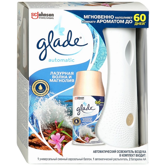 Комплект освежителя воздуха Glade Automatic Лазурная волна и магнолия