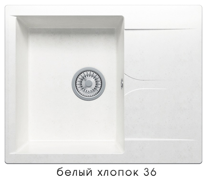 Мойка каменная Polygran Gals-620 белый хлопок