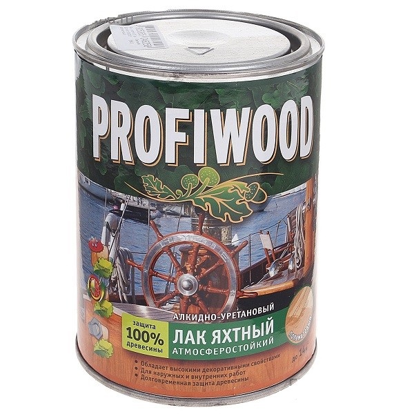Лак яхтный полуматовый 0,7кг PROFIWOOD