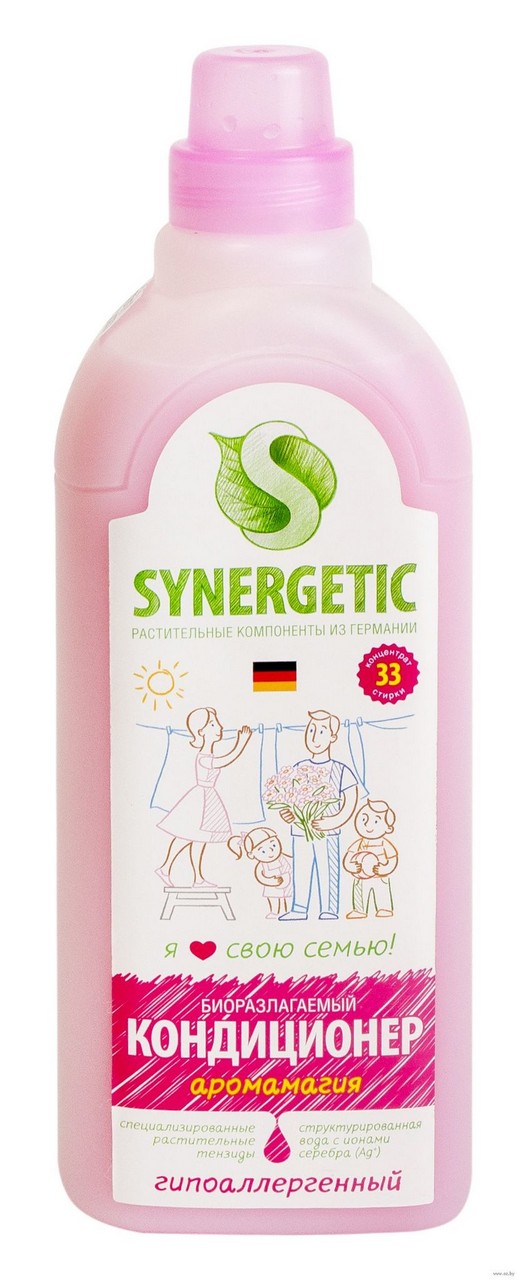 Кондиционер для белья Synergetic Eco 1л Концентрат Аромамагия