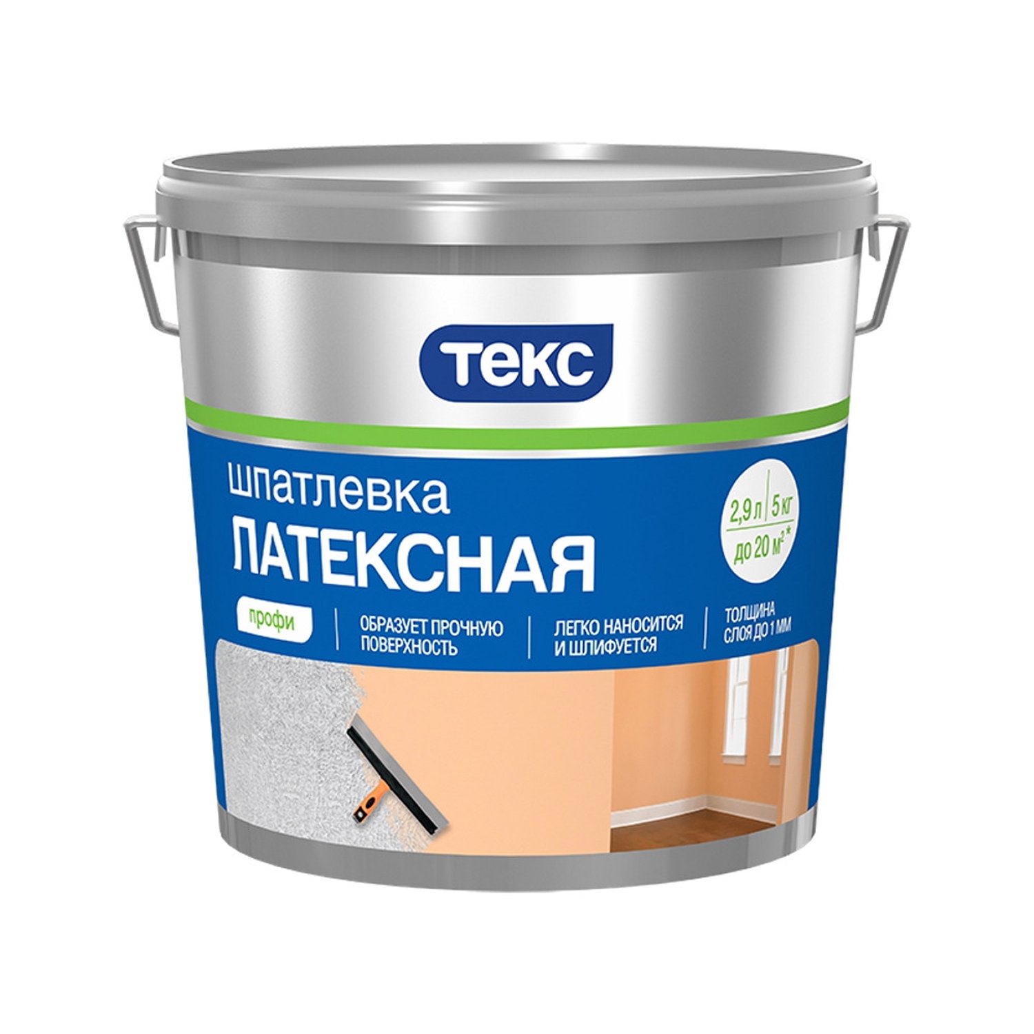 Шпатлевка латексная ПРОФИ 5,1кг Текс