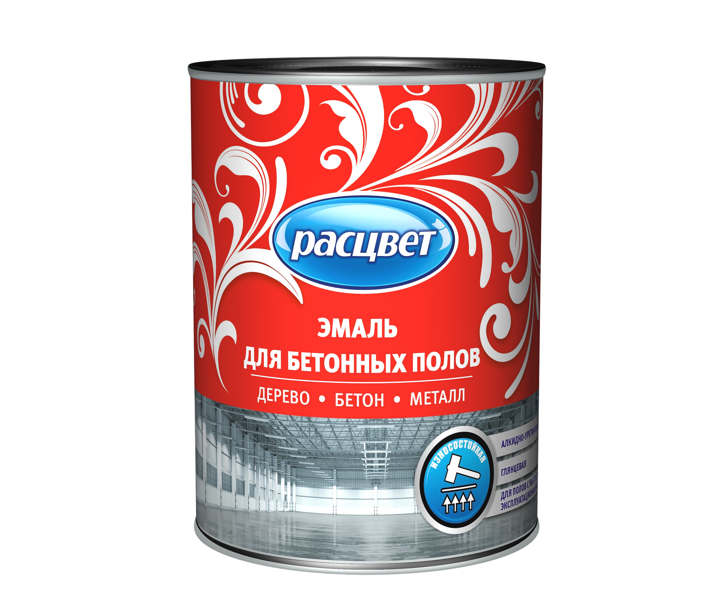Эмаль для бетонных полов серая 10 кг Расцвет
