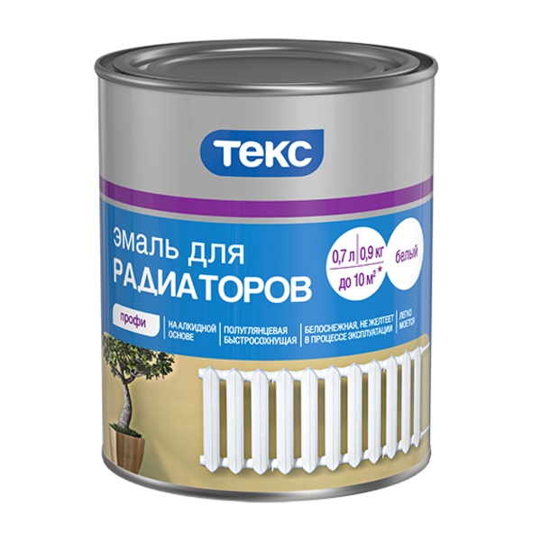 Эмаль для радиаторов 0,9кг белая Текс