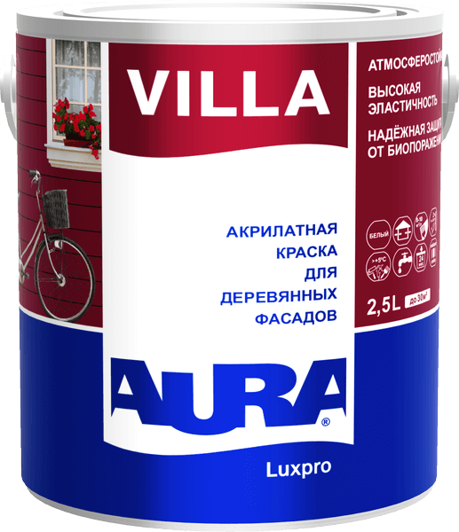 Краска для деревянных фасадов Luxpro Villa TR 2,5л AURA